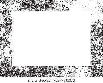 Grunge frame and border. Black and white grunge. Distress overlay texture. Dust and rough dirty wall background. Distress illustration simply place over object to create grunge effect. Vector EPS10.