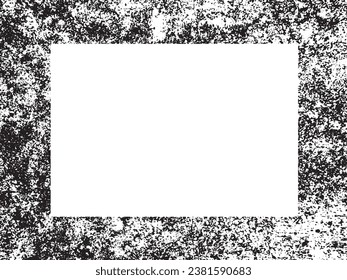 Grunge frame and border. Black and white grunge. Distress overlay texture. Dust and rough dirty wall background. Distress illustration simply place over object to create grunge effect. Vector EPS10.