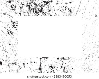 Grunge frame and border. Black and white grunge. Distress overlay texture. Dust and rough dirty wall background. Distress illustration simply place over object to create grunge effect. Vector EPS10.