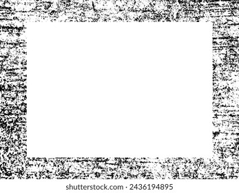 Marco de grunge y borde. Grunge blanco y negro. Textura superpuesta de socorro. Polvo y fondo de pared sucio áspero. Ilustración de estrés simplemente coloque sobre el objeto para crear un efecto grunge. Vector EPS10.
