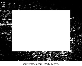 Marco de grunge y borde. Grunge blanco y negro. Textura superpuesta de socorro. Polvo y fondo de pared sucio áspero. Ilustración de estrés simplemente coloque sobre el objeto para crear un efecto grunge. Vector EPS10.
