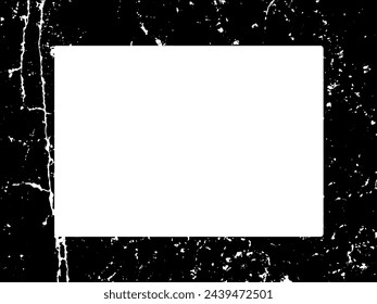 Grunge frame and border. Black and white grunge. Distress overlay texture. Dust and rough dirty wall background. Distress illustration simply place over object to create grunge effect. Vector EPS10.
