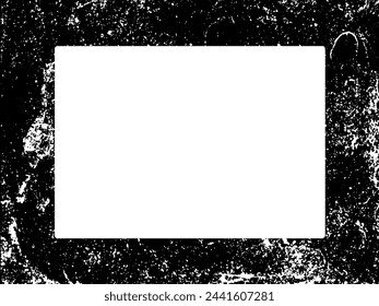 Grunge frame and border. Black and white grunge. Distress overlay texture. Dust and rough dirty wall background. Distress illustration simply place over object to create grunge effect. Vector EPS10.