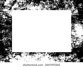 Grunge frame and border. Black and white grunge. Distress overlay texture. Dust and rough dirty wall background. Distress illustration simply place over object to create grunge effect. Vector EPS10.

