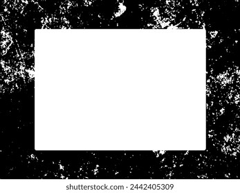 Grunge frame and border. Black and white grunge. Distress overlay texture. Dust and rough dirty wall background. Distress illustration simply place over object to create grunge effect. Vector EPS10.
