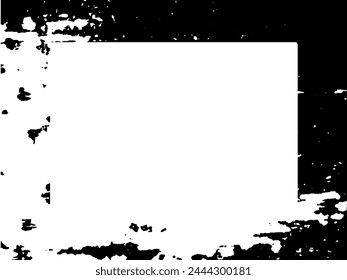Marco de grunge y borde. Grunge blanco y negro. Textura superpuesta de socorro. Polvo y fondo de pared sucio áspero. Ilustración de estrés simplemente coloque sobre el objeto para crear un efecto grunge. Vector EPS10.
