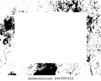 Grunge frame and border. Black and white grunge. Distress overlay texture. Dust and rough dirty wall background. Distress illustration simply place over object to create grunge effect. Vector EPS10.
