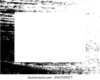 Marco de grunge y borde. Grunge blanco y negro. Textura superpuesta de socorro. Polvo y fondo de pared sucio áspero. Ilustración de estrés simplemente coloque sobre el objeto para crear un efecto grunge. Vector EPS10.
