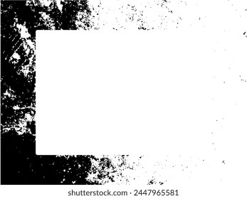 Grunge frame and border. Black and white grunge. Distress overlay texture. Dust and rough dirty wall background. Distress illustration simply place over object to create grunge effect. Vector EPS10.