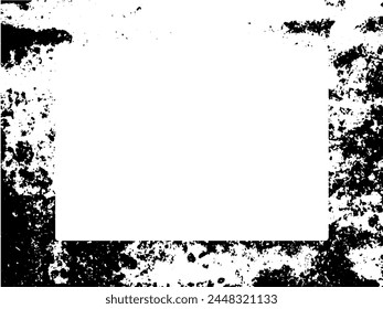 Grunge frame and border. Black and white grunge. Distress overlay texture. Dust and rough dirty wall background. Distress illustration simply place over object to create grunge effect. Vector EPS10.
