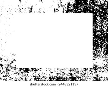 Grunge frame and border. Black and white grunge. Distress overlay texture. Dust and rough dirty wall background. Distress illustration simply place over object to create grunge effect. Vector EPS10.
