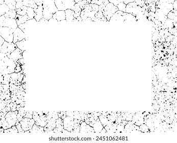 Grunge frame and border. Black and white grunge. Distress overlay texture. Dust and rough dirty wall background. Distress illustration simply place over object to create grunge effect. Vector EPS10.