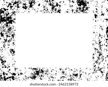 Grunge frame and border. Black and white grunge. Distress overlay texture. Dust and rough dirty wall background. Distress illustration simply place over object to create grunge effect. Vector EPS10.
