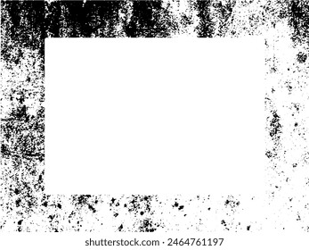 Grunge frame and border. Black and white grunge. Distress overlay texture. Dust and rough dirty wall background. Distress illustration simply place over object to create grunge effect. Vector EPS10.
