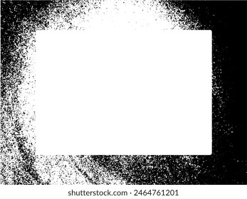 Grunge frame and border. Black and white grunge. Distress overlay texture. Dust and rough dirty wall background. Distress illustration simply place over object to create grunge effect. Vector EPS10.
