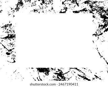 Marco de grunge y borde. Grunge blanco y negro. Textura superpuesta de socorro. Polvo y fondo de pared sucio áspero. Ilustración de estrés simplemente coloque sobre el objeto para crear un efecto grunge. Vector EPS10.