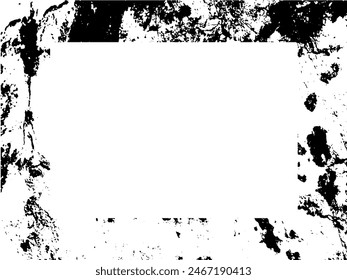 Grunge frame and border. Black and white grunge. Distress overlay texture. Dust and rough dirty wall background. Distress illustration simply place over object to create grunge effect. Vector EPS10.