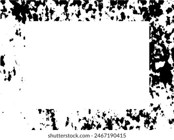 Grunge frame and border. Black and white grunge. Distress overlay texture. Dust and rough dirty wall background. Distress illustration simply place over object to create grunge effect. Vector EPS10.