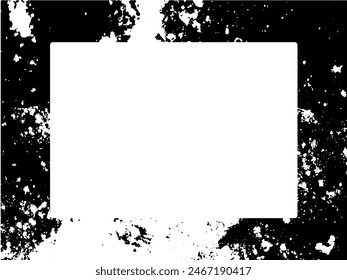 Grunge frame and border. Black and white grunge. Distress overlay texture. Dust and rough dirty wall background. Distress illustration simply place over object to create grunge effect. Vector EPS10.