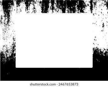 Grunge frame and border. Black and white grunge. Distress overlay texture. Dust and rough dirty wall background. Distress illustration simply place over object to create grunge effect. Vector EPS10.