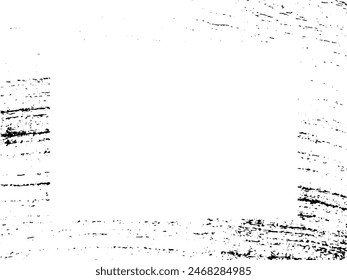 Grunge-Rahmen und Rand. Schwarz-Weiß Grunge. Textur der Notüberlagerung. Staub und rauer schmutziger Wandhintergrund. Notdarstellung einfach über Objekt platzieren, um Grunge-Effekt zu erzeugen. Vektorgrafik EPS10.
