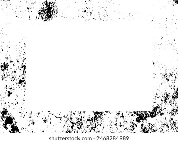 Grunge frame and border. Black and white grunge. Distress overlay texture. Dust and rough dirty wall background. Distress illustration simply place over object to create grunge effect. Vector EPS10.
