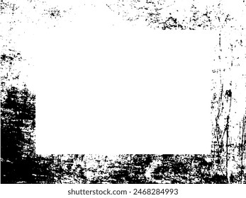 Grunge frame and border. Black and white grunge. Distress overlay texture. Dust and rough dirty wall background. Distress illustration simply place over object to create grunge effect. Vector EPS10.
