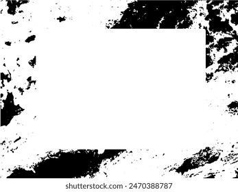 Grunge frame and border. Black and white grunge. Distress overlay texture. Dust and rough dirty wall background. Distress illustration simply place over object to create grunge effect. Vector EPS10.

