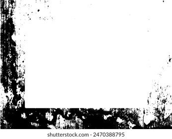 Grunge frame and border. Black and white grunge. Distress overlay texture. Dust and rough dirty wall background. Distress illustration simply place over object to create grunge effect. Vector EPS10.
