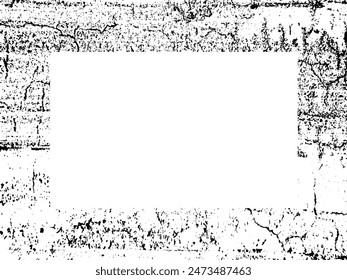 Grunge frame and border. Black and white grunge. Distress overlay texture. Dust and rough dirty wall background. Distress illustration simply place over object to create grunge effect. Vector EPS10.