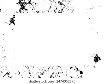 Grunge frame and border. Black and white grunge. Distress overlay texture. Dust and rough dirty wall background. Distress illustration simply place over object to create grunge effect. Vector EPS10.