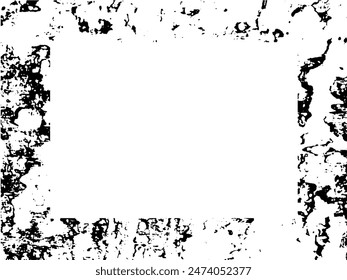 Marco de grunge y borde. Grunge blanco y negro. Textura superpuesta de socorro. Polvo y fondo de pared sucio áspero. Ilustración de estrés simplemente coloque sobre el objeto para crear un efecto grunge. Vector EPS10.