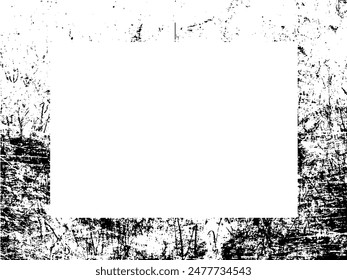 Grunge frame and border. Black and white grunge. Distress overlay texture. Dust and rough dirty wall background. Distress illustration simply place over object to create grunge effect. Vector EPS10.

