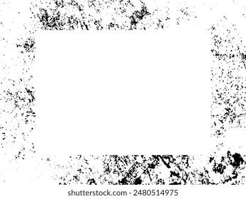 Grunge frame and border. Black and white grunge. Distress overlay texture. Dust and rough dirty wall background. Distress illustration simply place over object to create grunge effect. Vector EPS10.
