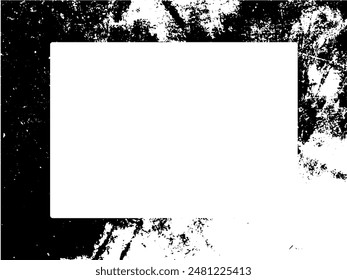 Grunge frame and border. Black and white grunge. Distress overlay texture. Dust and rough dirty wall background. Distress illustration simply place over object to create grunge effect. Vector EPS10.
