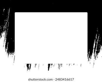 Marco de grunge y borde. Grunge blanco y negro. Textura superpuesta de socorro. Polvo y fondo de pared sucio áspero. Ilustración de estrés simplemente coloque sobre el objeto para crear un efecto grunge. Vector EPS10.
