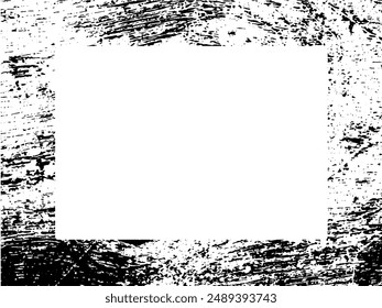 Grunge frame and border. Black and white grunge. Distress overlay texture. Dust and rough dirty wall background. Distress illustration simply place over object to create grunge effect. Vector EPS10.