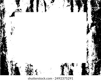 Grunge frame and border. Black and white grunge. Distress overlay texture. Dust and rough dirty wall background. Distress illustration simply place over object to create grunge effect. Vector EPS10.
