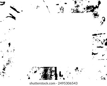 Grunge frame and border. Black and white grunge. Distress overlay texture. Dust and rough dirty wall background. Distress illustration simply place over object to create grunge effect. Vector EPS10.