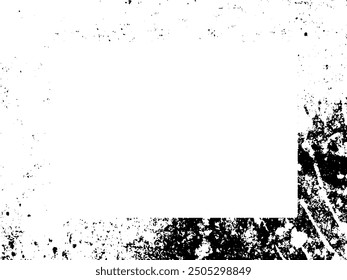 Grunge frame and border. Black and white grunge. Distress overlay texture. Dust and rough dirty wall background. Distress illustration simply place over object to create grunge effect. Vector EPS10.
