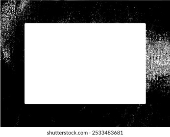 Cadre et bordure grunge. Grunge noir et blanc. Texture de recouvrement de détresse. Poussière et arrière-plan mural brut et sale. Illustration de détresse simplement placer sur l'objet pour créer un effet grunge. Image vectorielle EPS10.
