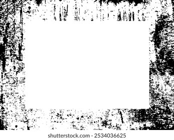 Cadre et bordure grunge. Grunge noir et blanc. Texture de recouvrement de détresse. Poussière et arrière-plan mural brut et sale. Illustration de détresse simplement placer sur l'objet pour créer un effet grunge. Image vectorielle EPS10.
