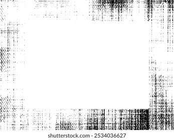 Cadre et bordure grunge. Grunge noir et blanc. Texture de recouvrement de détresse. Poussière et arrière-plan mural brut et sale. Illustration de détresse simplement placer sur l'objet pour créer un effet grunge. Image vectorielle EPS10.
