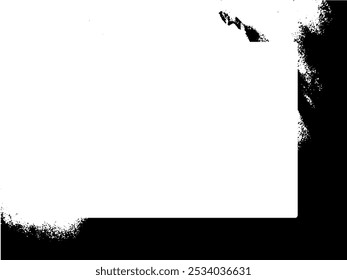 Cadre et bordure grunge. Grunge noir et blanc. Texture de recouvrement de détresse. Poussière et arrière-plan mural brut et sale. Illustration de détresse simplement placer sur l'objet pour créer un effet grunge. Image vectorielle EPS10.
