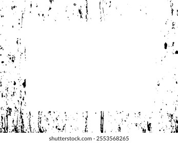 Grunge frame and border. Black and white grunge. Distress overlay texture. Dust and rough dirty wall background. Distress illustration simply place over object to create grunge effect. Vector EPS10.