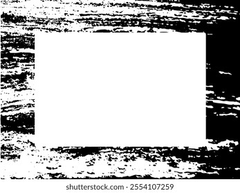 Grunge frame and border. Black and white grunge. Distress overlay texture. Dust and rough dirty wall background. Distress illustration simply place over object to create grunge effect. Vector EPS10.