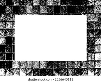 Grunge frame and border. Black and white grunge. Distress overlay texture. Dust and rough dirty wall background. Distress illustration simply place over object to create grunge effect. Vector EPS10.