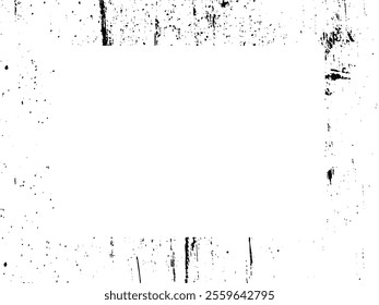 Grunge frame and border. Black and white grunge. Distress overlay texture. Dust and rough dirty wall background. Distress illustration simply place over object to create grunge effect. Vector EPS10.