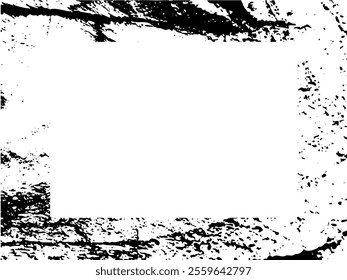 Grunge frame and border. Black and white grunge. Distress overlay texture. Dust and rough dirty wall background. Distress illustration simply place over object to create grunge effect. Vector EPS10.