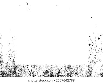 Grunge frame and border. Black and white grunge. Distress overlay texture. Dust and rough dirty wall background. Distress illustration simply place over object to create grunge effect. Vector EPS10.
